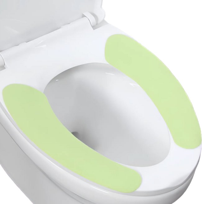 사계절 휴대용 탈부착 변기시트 커버 빨아쓰는 극세사 변기커버, 5세트, 그린
