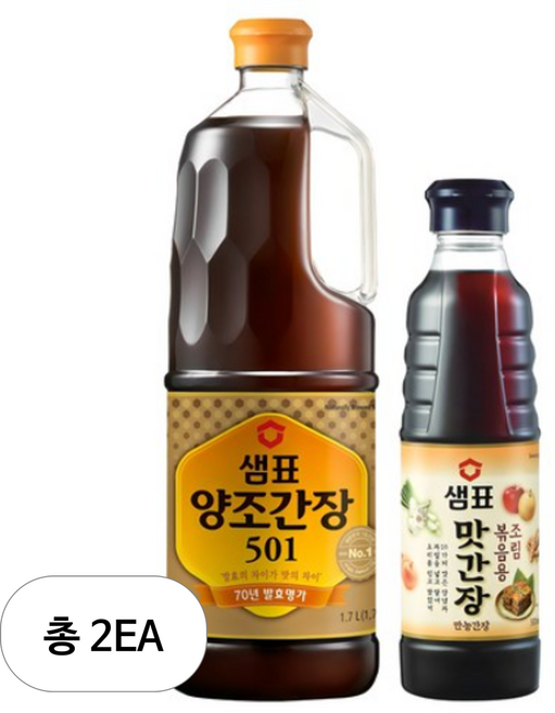 샘표 양조간장 501 1.7L + 맛간장 500ml 세트, 2세트
