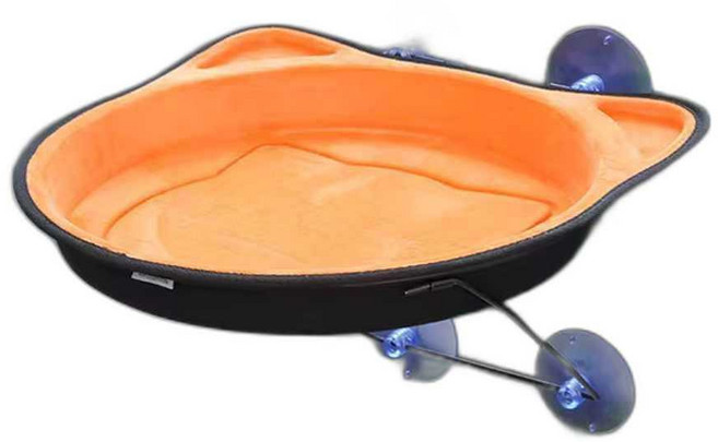 보헤미안 고양이 창문 쉼터 부착형 냥이 해먹 흡착식, 1개, 갈색 대형 사각형 (60x32)