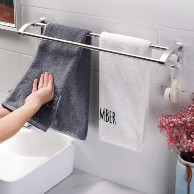 아트박스/서울리빙 부착형 알루미늄 2단 수건걸이 타올걸이, 단품, 1개