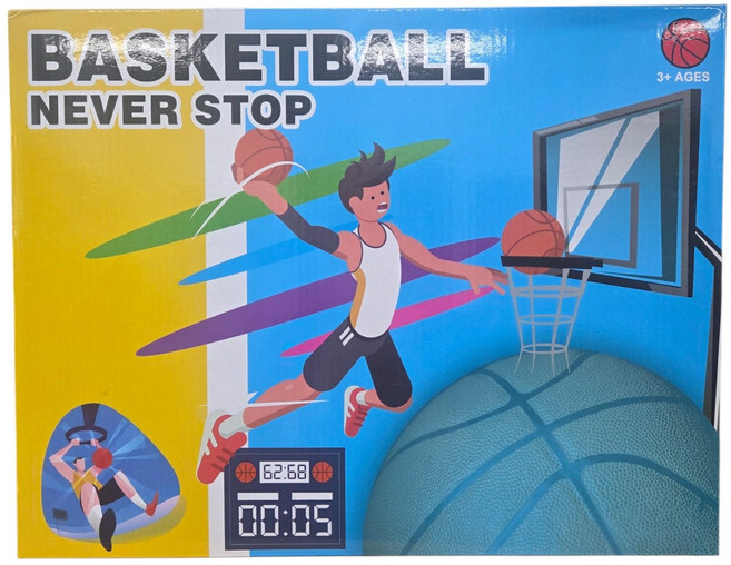 벽걸이형 미니 농구대 문걸이 자동 스코어링 무타공, 1세트, 블루