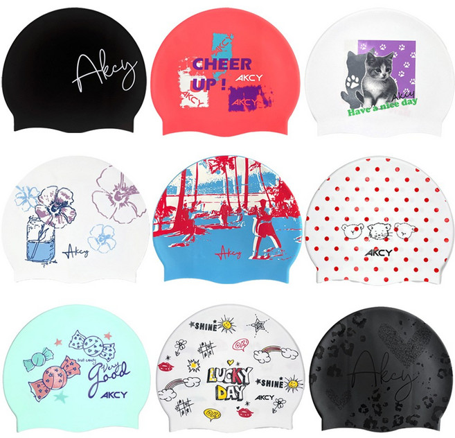 아크시 실리콘 수영모자 수영모, 스위티캔디 민트, 1개