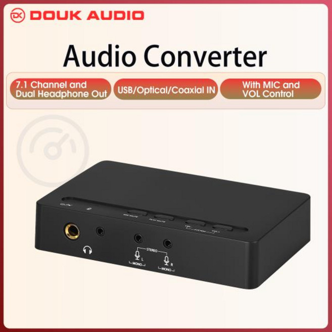 Douk 오디오 7.1 채널 디코더 동축/광 변환기 USB DAC 마이크 음악 플레이어, 01 CN