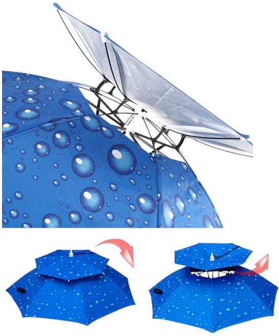 기능성 아웃도어 자외선차단 다기능 우산모자 방수 더블 핸즈프리 2단 우양산 양산