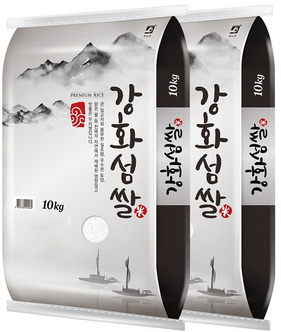 25년 햅쌀 강화섬쌀 20kg, 상등급, 2개, 10kg