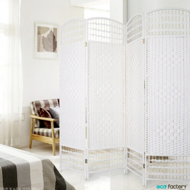 에코팩토리 인테리어 파티션 핸드메이드 라탄 칸막이 공간분리 가벽, [A-특대형] 라탄:화이트 높이180x넓이200cm