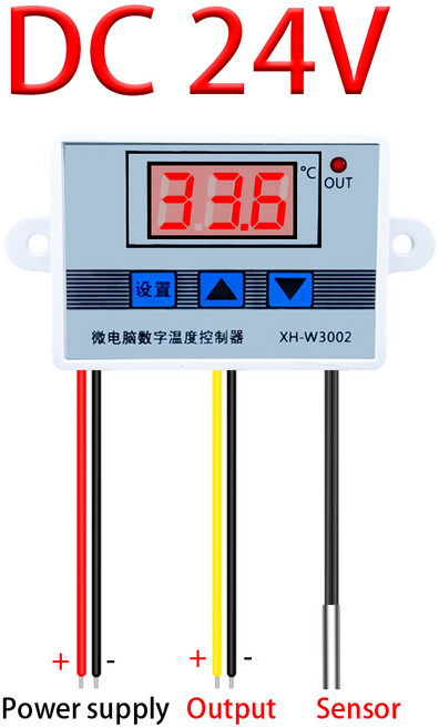디지털 온도 제어 마이크로 컴퓨터 조절기 스위치 W3002 12 V 신제품, [02] DC 24V, 2) DC 24V