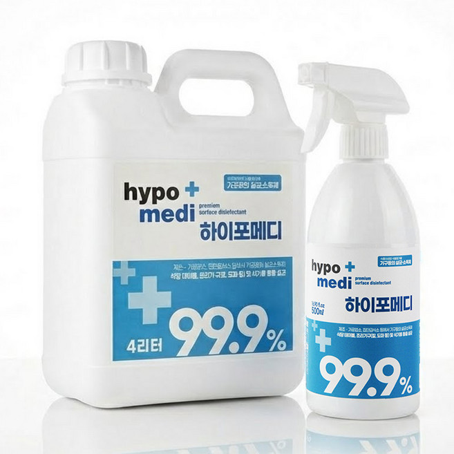 하이포메디 기구등의 살균소독제 4L+500ml / 업소용 식당 테이블 소독 식품첨가물, 1개