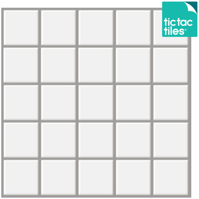 틱택타일 티커타일 스퀘어 모노화이트 붙이는타일 DIY 셀프인테리어