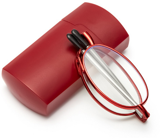 메이리앤 남여공용 돋보기안경테 독서용 타원형 뿔테 안경 파우치