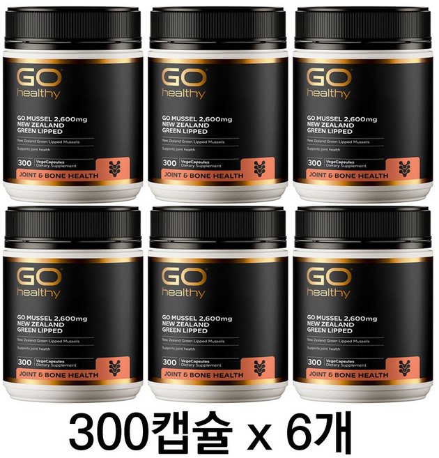 고헬시 초록입홍합 2600mg 300캡슐 (6세트), 6개, 300정
