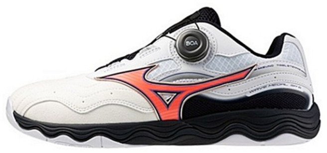 미즈노 보아 탁구화 웨이브메달 SP5 (화이트칼립소코랄블랙)