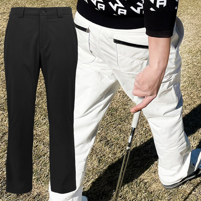 투솜 남성 겨울 패딩 기모 골프팬츠 한파 보온 방풍 스판 밴딩