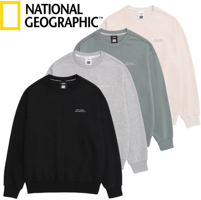 [매장발송] 내셔널지오그래픽 남여공용 티셔츠 맨투맨 오버핏 베이직 사계절 등산 운동 캠핑 커플 여행 이월상품