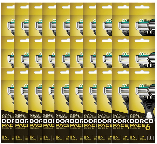 도루코 페이스6 6중날 PACE6 일회용 휴대용 면도기 + 면도젤(일회용) 증정, 30개, 1개입