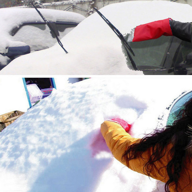 털 장갑 스크래퍼 성에 제거기, 레드, 1개