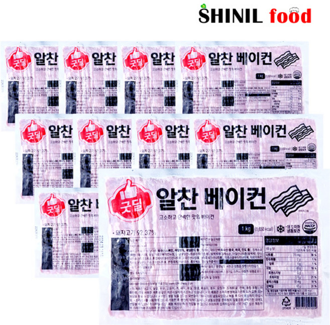 신일푸드(굿딜)알찬베이컨 1kg x 10개 1박스, 1개, 10kg