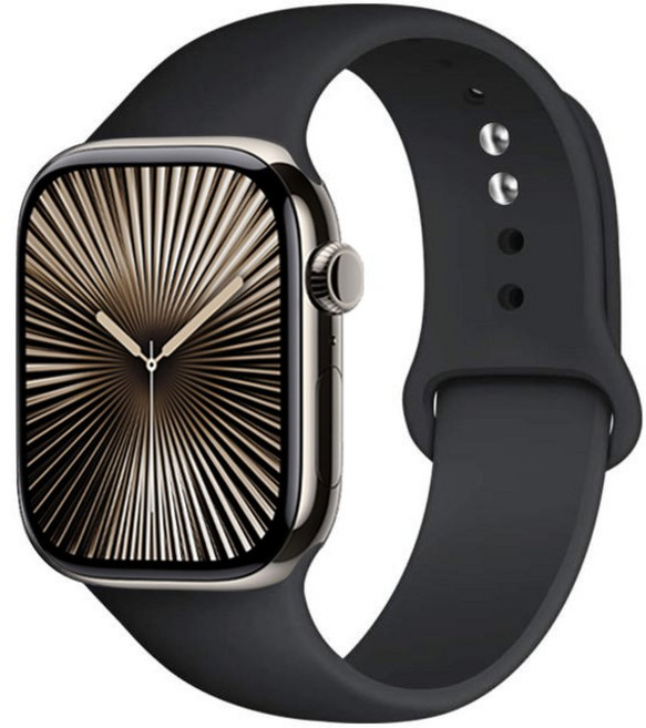 밴드톡 애플워치 호환 실리콘 원버튼 스포츠 스트랩 소프트 밴드 애플워치 스트랩(11 10 9 8 7 6 5 4 3 2 SE2/3 Ultra2/3), 블랙, 1개