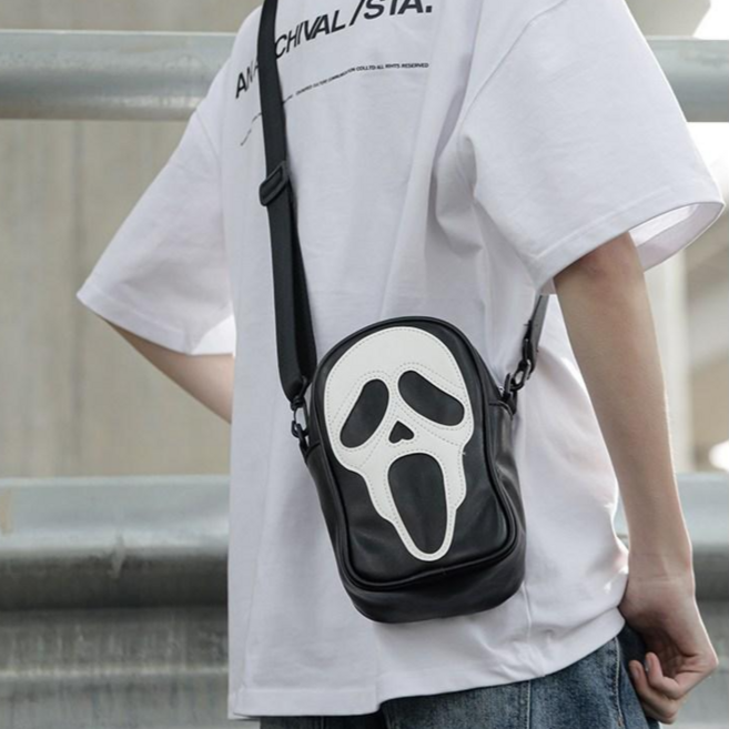 빅무드 스크림 크로스백 캐쥬얼 가죽 여행 가방