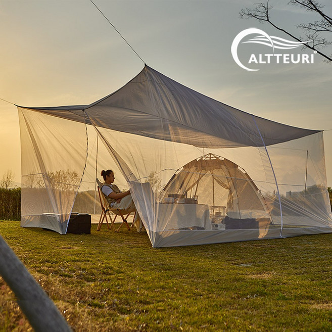 알뜨리 스파이더 모기장 캠핑 텐트 그늘막 스크린 타프 차박 실내 야외 겸용