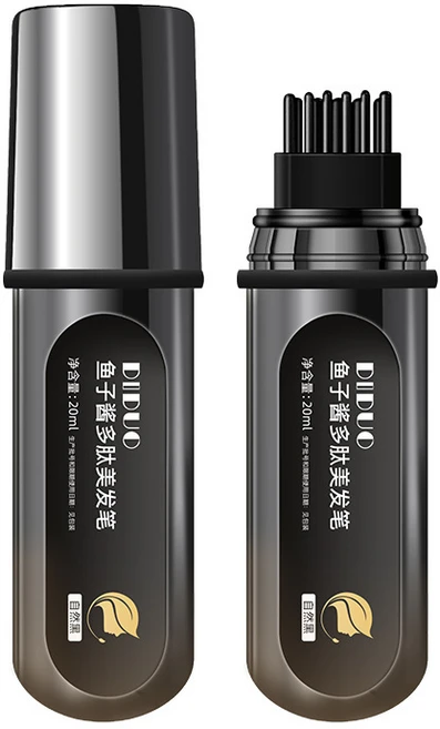 1+1 캐비어 펩타이드 헤어 펜 자연스러운 발색 일회용 긴급 보색 펜 캐비어 멀티 펩타이드 헤어 뷰티 펜, [1+1](2개)흑갈색*1+밤색*1 - 쿠팡