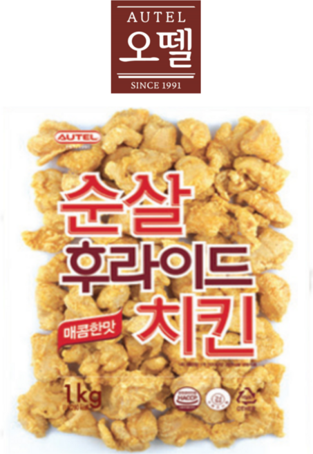 오뗄 순살 후라이드 치킨 1kg, 2개