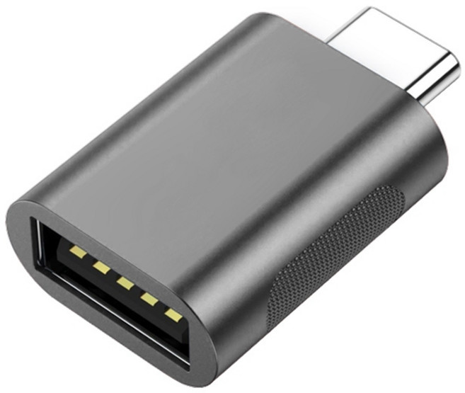 1A 喆安 USB3.2 Gen2 10G Type-C公 to A母 OTG轉接頭 適用iPhone 手機 平板 筆電, 石墨灰色, 1個, 2.8cm