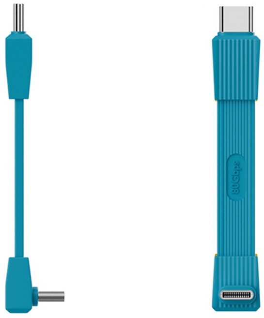 USB4 全功能短線 80Gbps 240W PD3.1快充 8K/60Hz 影音傳輸, 公對公 藍色, 1個, 67mm