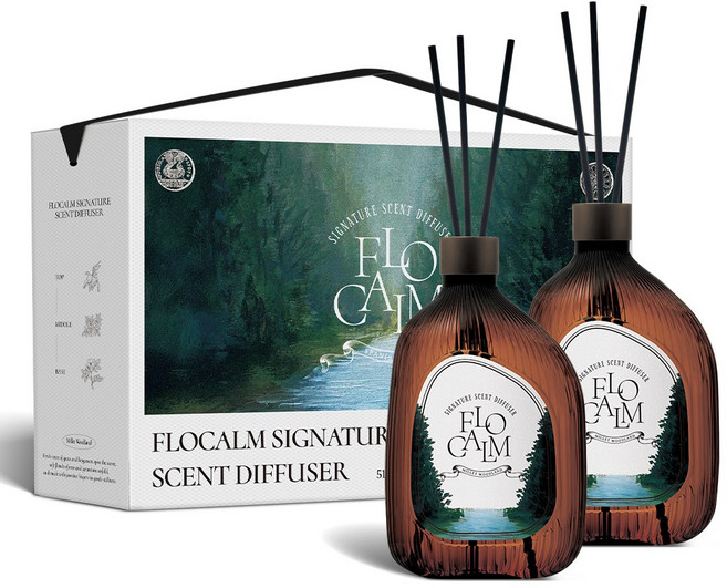 플로캄 프리미엄 대용량 디퓨저 선물세트 박하선 Pick 519ml, 2개, 새벽숲길향