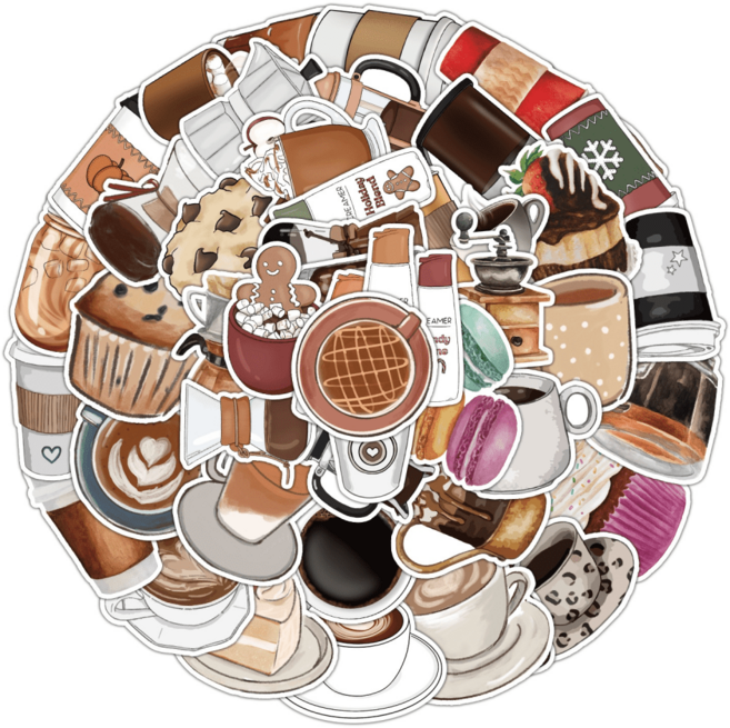 50장 방수 장식 스티커, 1개, 혼합 색상