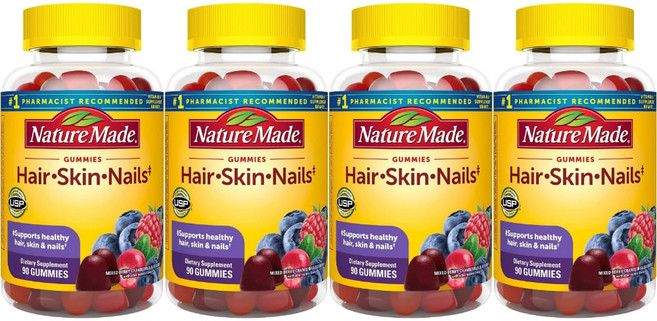 네이처메이드 구미 젤리 헤어 스킨 앤 네일, 4개, 90정