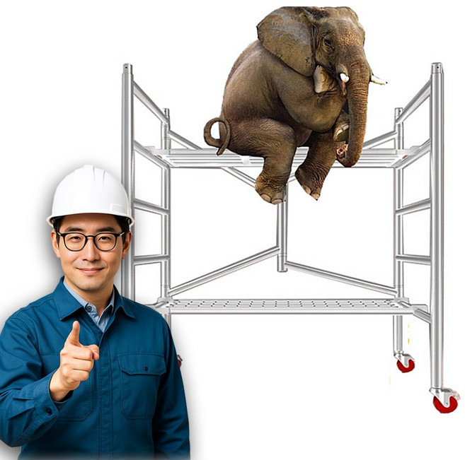 성진테크 고소작업대 접이식 비계 스캐폴딩 이동식 작업대 아시바 시스템 휴대용