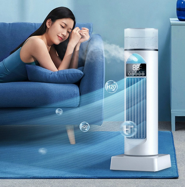 쭌스몰 날개없는 타워팬 선풍기 무소음 저소음 무풍 가정용 USB스탠드형 냉풍기 서큘레이터, 1개, 타워 선풍기 블랙 리모컨형