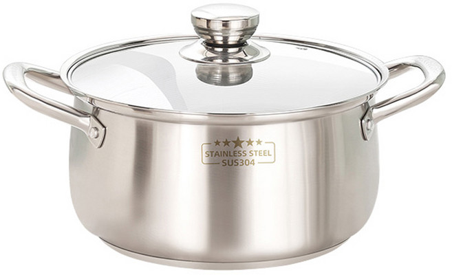 SoBuy 가정용 대용량 스테인리스 인덕션 겸용 전골 양수냄비, 1개, 실버, 24cm