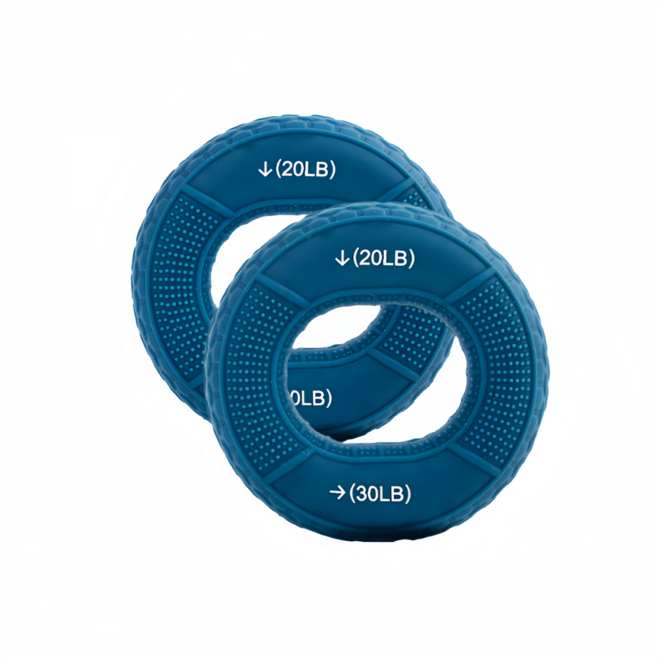 실리콘 접착제 손잡이 강화제 1개-저항 조절 손가락 운동선수용 손잡이 고리 팔뚝 훈련 근육 훈련용, 2개, 짙은 녹색