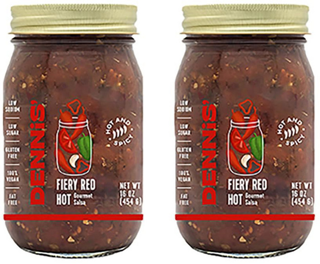 올 내추럴 고메 살사 버라이어티 팩 | 저설탕 저칼로리 저탄수화물 저나트륨 글루텐 프리! 블랙 빈 & 콘 망고 파인애플 각각 (1) 포함., Fiery Red, 1 Pound (Pack of 2)