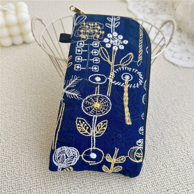 유이미 핸드메이드 L형양면 다용도 안경 핸드폰 화장품 파우치