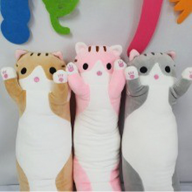 모찌 바디필로우 고양이 애착 쿠션 동물 인형 수면 베개 70cm, 고양이 바디필로우 90cm_핑크