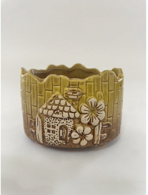 東昇瓷器餐具 花浮雕橢圓造型花器盆栽, 1個