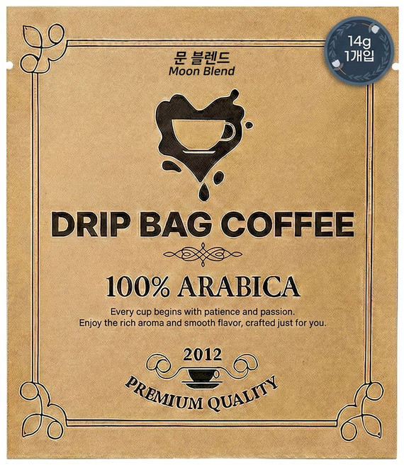 (갓볶은 드립백 원두커피) 문 블렌드, 14g, 5개, 1개입