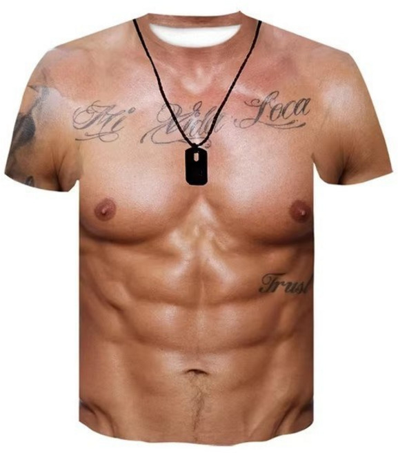 3D 근육맨 몸짱 티셔츠 파티 공연 머슬핏 SS910