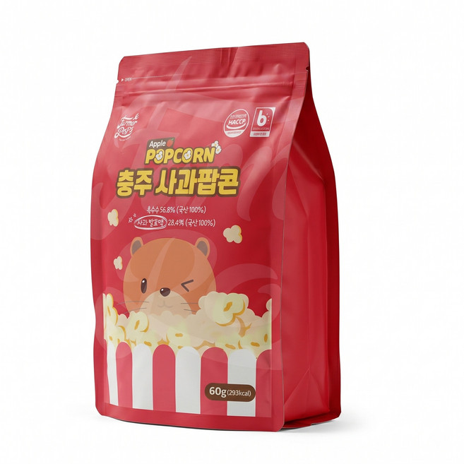 충주 사과팝콘 60g / 파머팝스 Non-GMO 국산팝콘 긴들몰 긴들마을, 1개