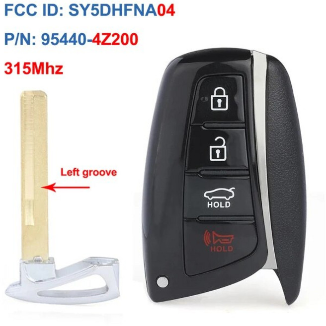 스마트키 Keyecu스마트 리모트 키 Fob 954404Z200 95440B8100 954402W500 954403V022 현대 산타페 아제라 2013 2014 2015 2016, 2) 954404Z200, 1개