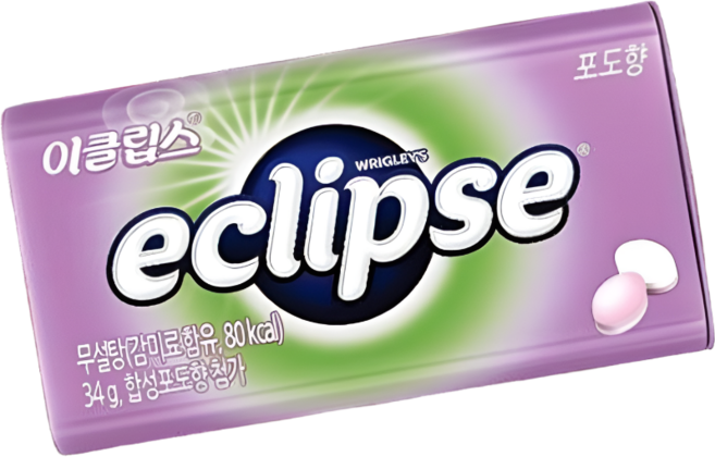 이클립스 포도향 무설탕 캔디, 34g, 4개