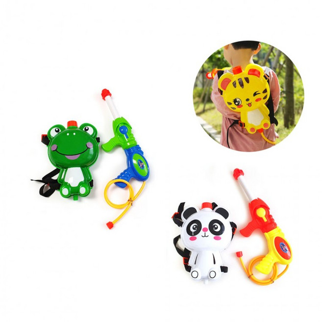 애니멀 워터건 파워배낭 물총 개구리 팬더 고양이물총, 1개, 고양이