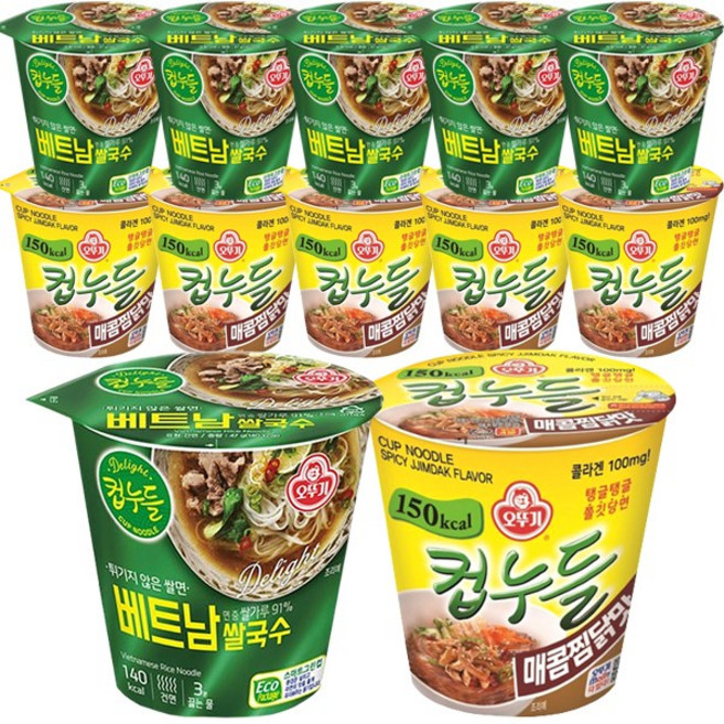 오뚜기 컵누들 매콤찜닭 6개+베트남 쌀국수 6개, 1개