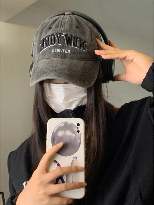 BASIC 韓系立體電繡水洗老帽