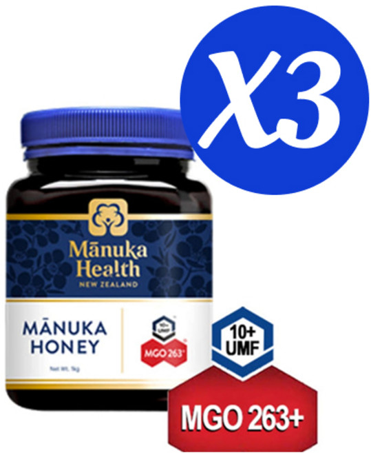 마누카헬스 MGO263+(UMF10+) 뉴질랜드 마누카꿀 1kg X3개