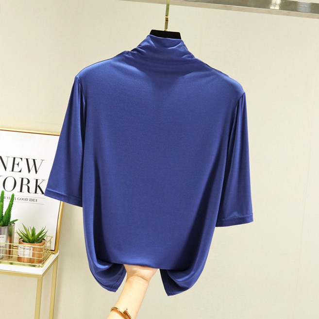 여성 모달 목폴라 5부 이너 티셔츠