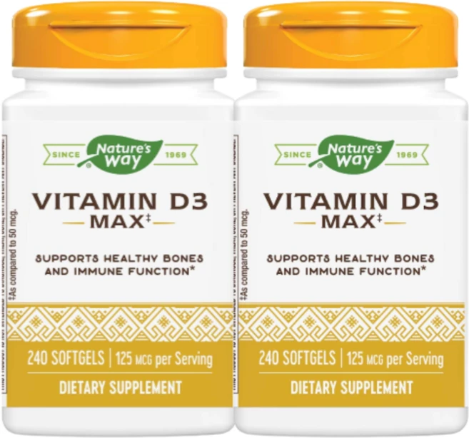 Natures Way 비타민 D3 맥스 240 소프트젤 2SET, 240정 - 쿠팡